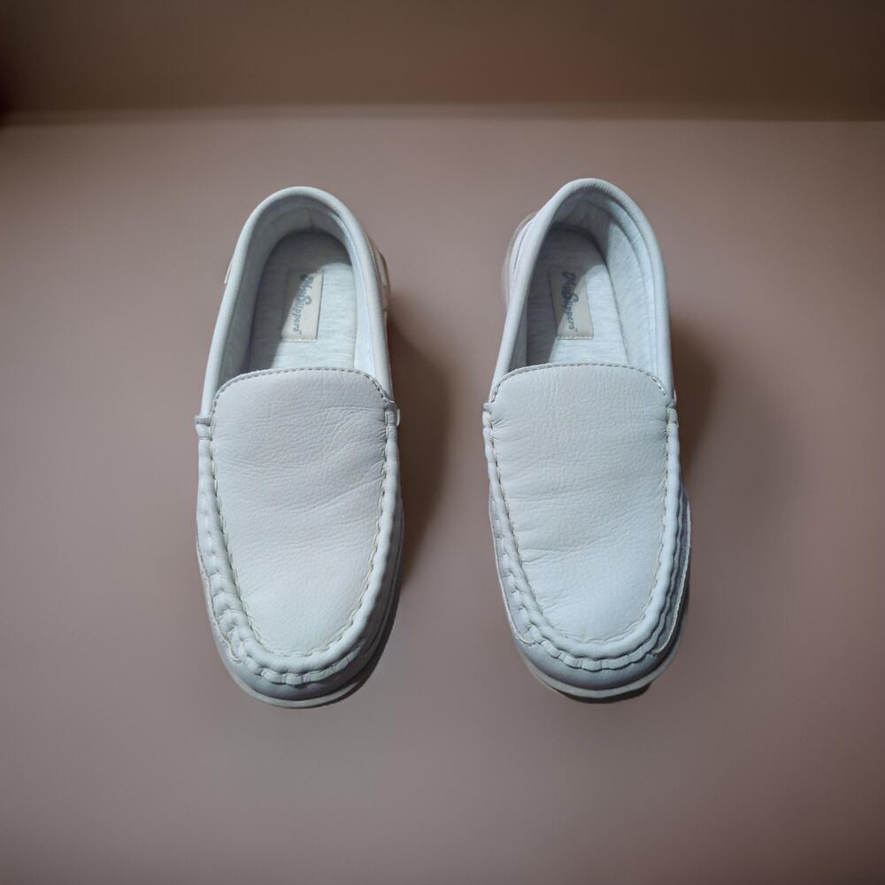 My Pillow My Slippers Leather Slip On Womens Memory Foam, Beach Beige Size 8